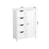 White Bathroom Storage Cabinet, Floor Cabinet with Adjustable Shelf and Drawers